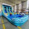 15ft Akua Falls Dual Lane Center Climb Inflatable Water Slide - BounceWave Inflatable Sales