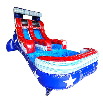 15ft American Thunder Commercial Single Lane Inflatable Water Slide - BounceWave Inflatable Sales