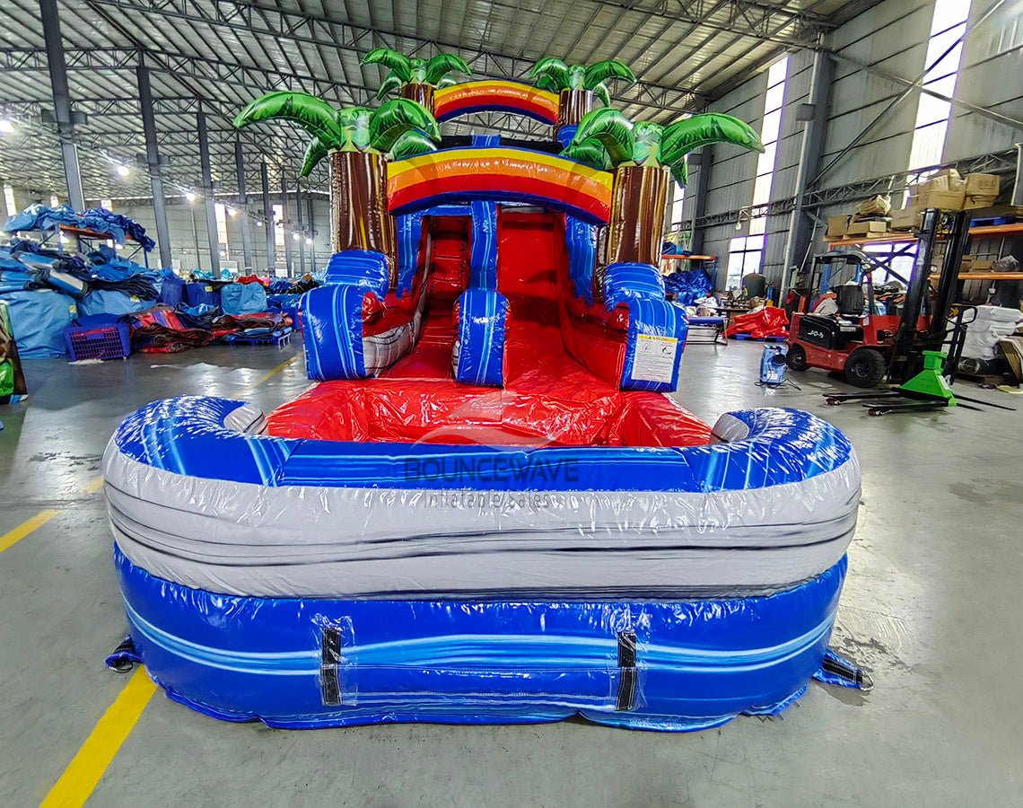 15ft Baja Splash Commercial Single Lane Inflatable Water Slide - BounceWave Inflatable Sales