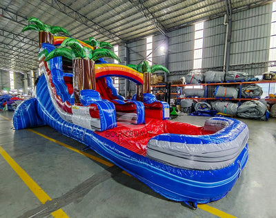 15ft Baja Splash Commercial Single Lane Inflatable Water Slide - BounceWave Inflatable Sales