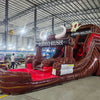 15ft Brown Marble Rodeo Rush Dual Lane Center Climb Inflatable Water Slide - BounceWave Inflatable Sales