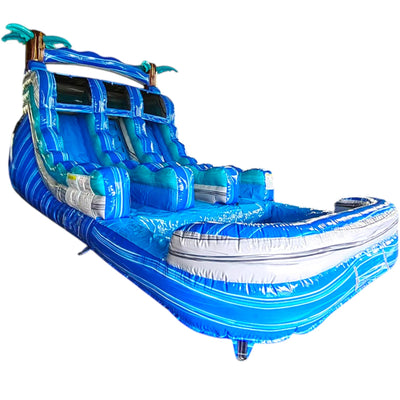 15ft Cayman Crush Dual Lane Center Climb Inflatable Water Slide - BounceWave Inflatable Sales