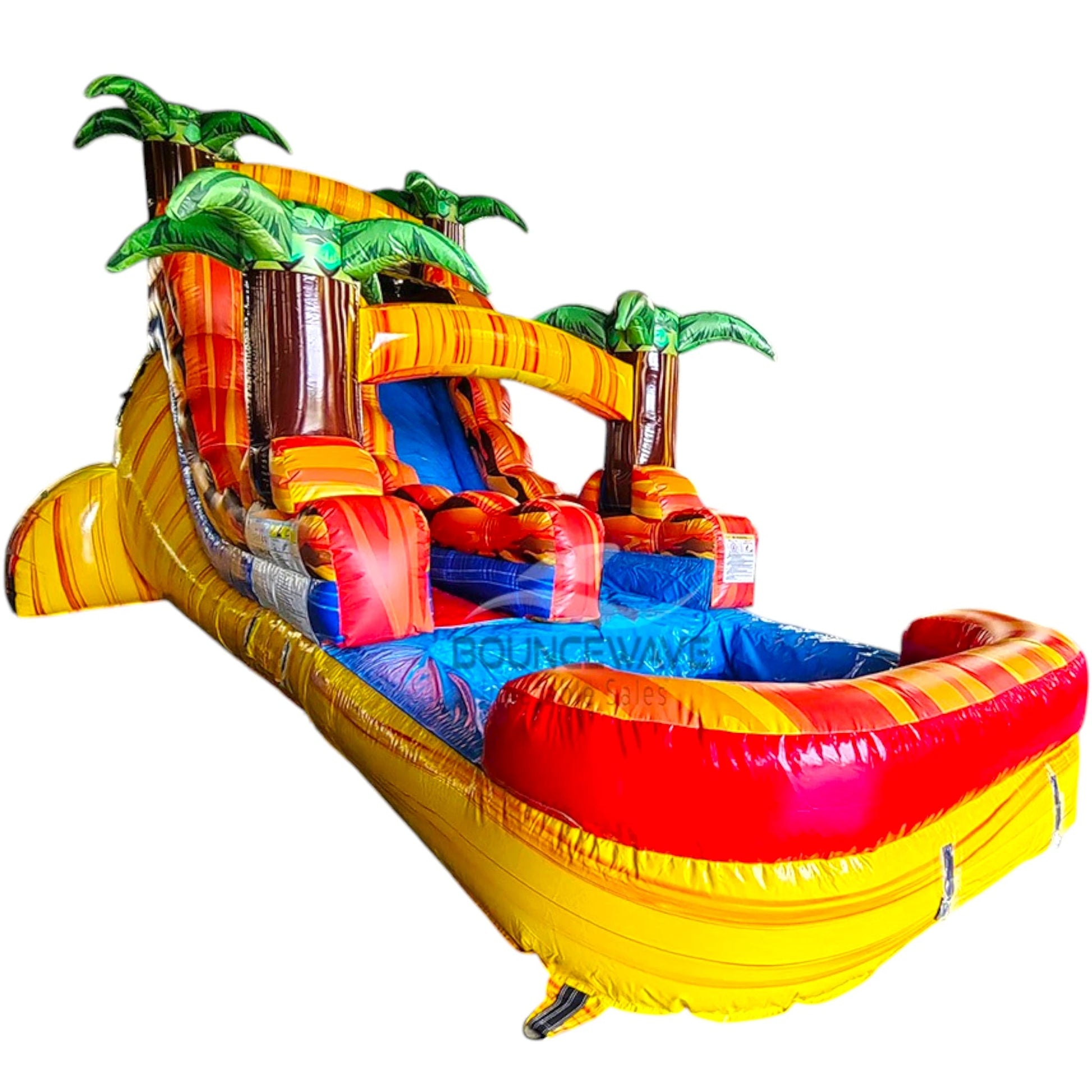 15ft Fiesta Fire Commercial Single Lane Inflatable Water Slide - BounceWave Inflatable Sales