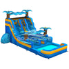 15ft Flashpoint Falls Dual Lane Center Climb Inflatable Water Slide - BounceWave Inflatable Sales