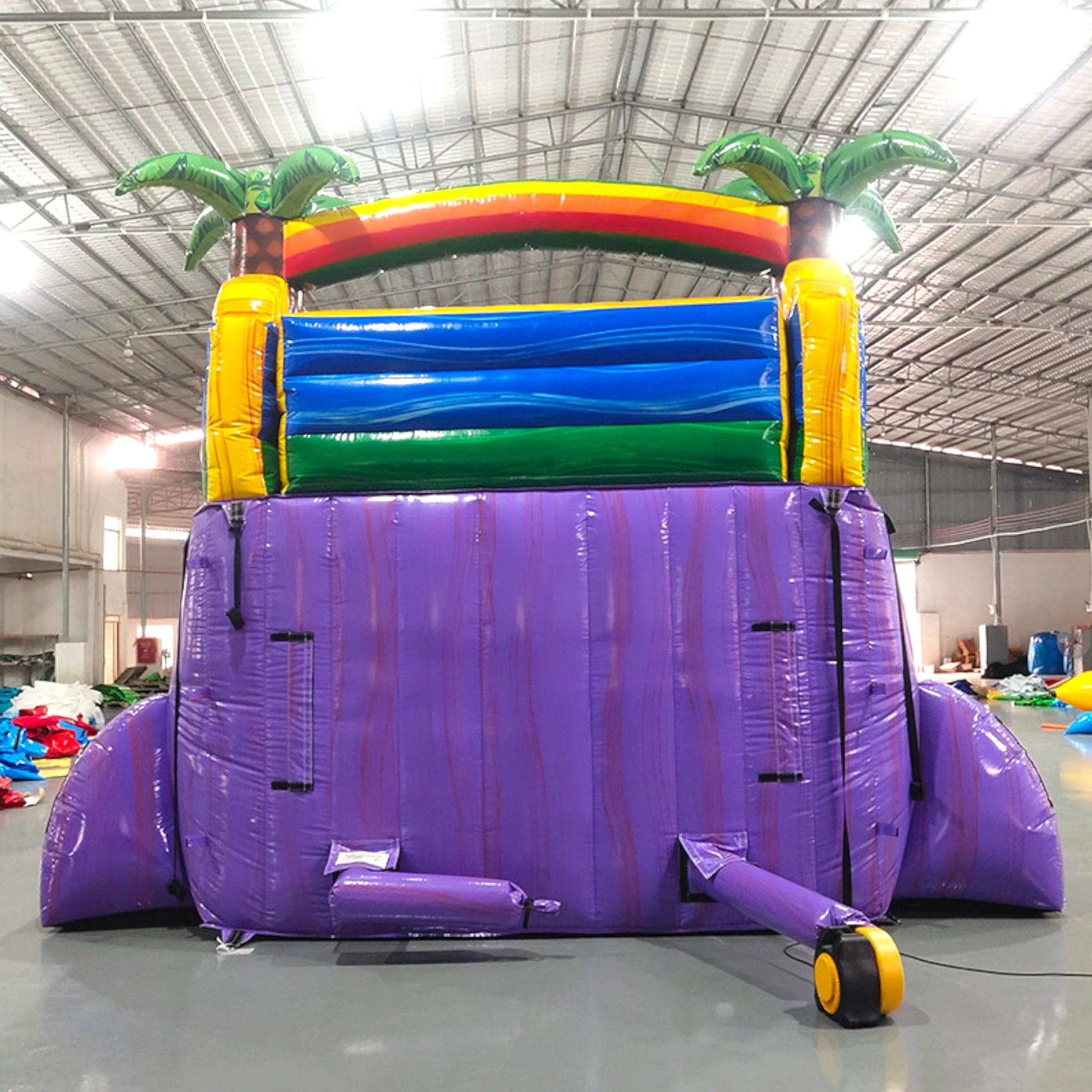 15ft Goombay Splash Dual Lane Center Climb Inflatable Water Slide - BounceWave Inflatable Sales