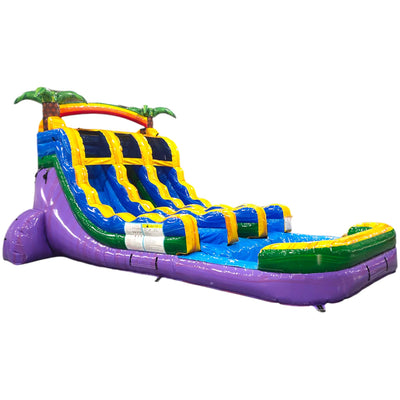 15ft Goombay Splash Dual Lane Center Climb Inflatable Water Slide - BounceWave Inflatable Sales