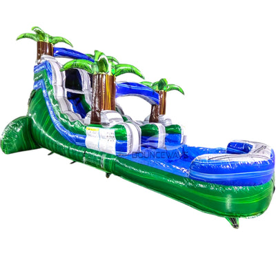 15ft Green Gush Commercial Single Lane Inflatable Water Slide - BounceWave Inflatable Sales