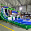 15ft Green Gush Commercial Single Lane Inflatable Water Slide - BounceWave Inflatable Sales