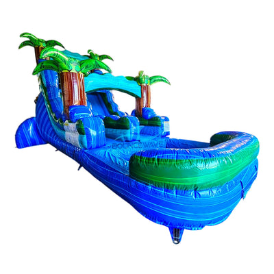 15ft Island Drop Commercial Single Lane Inflatable Water Slide - BounceWave Inflatable Sales