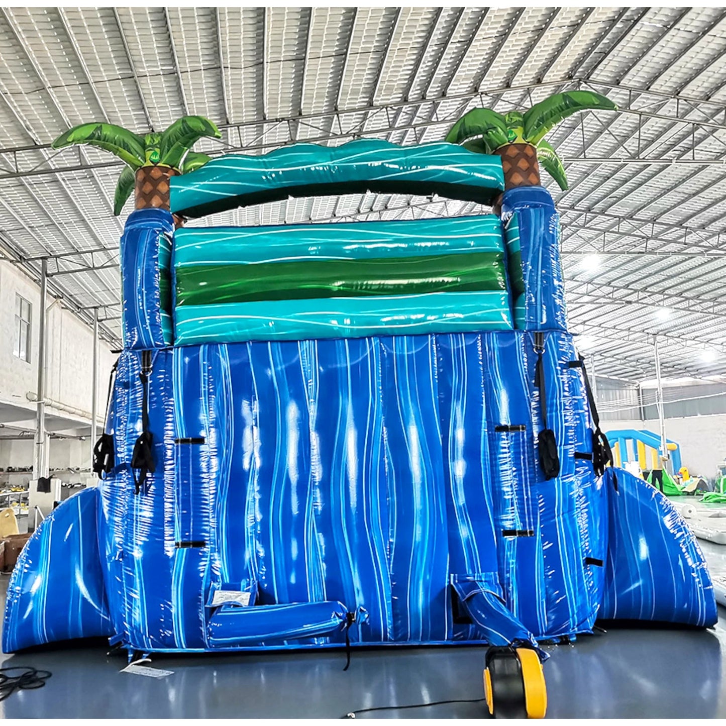 15ft Island Drop Dual Lane Center Climb Inflatable Water Slide - BounceWave Inflatable Sales