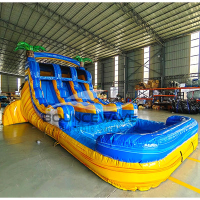 15ft Lava Falls Dual Lane Center Climb Inflatable Water Slide - BounceWave Inflatable Sales