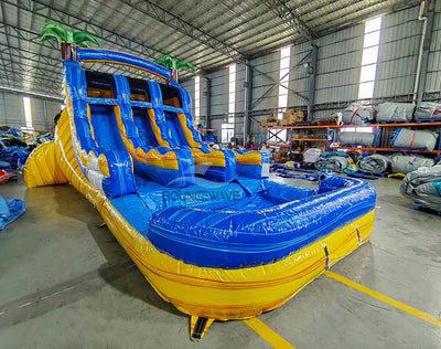 15ft Lava Falls Dual Lane Center Climb Inflatable Water Slide - BounceWave Inflatable Sales