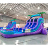 15ft Purple Plunge Dual Lane Center Climb Inflatable Water Slide - BounceWave Inflatable Sales