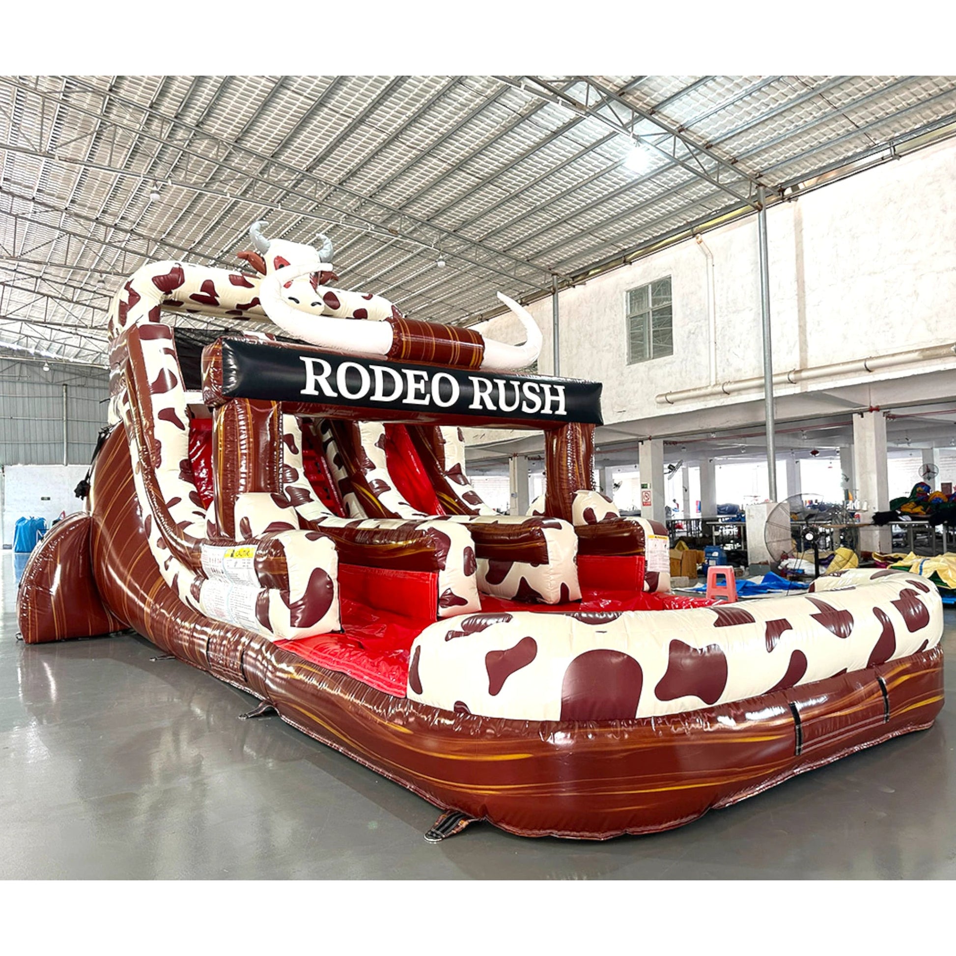 15ft Rodeo Rush Dual Lane Center Climb Inflatable Water Slide - BounceWave Inflatable Sales