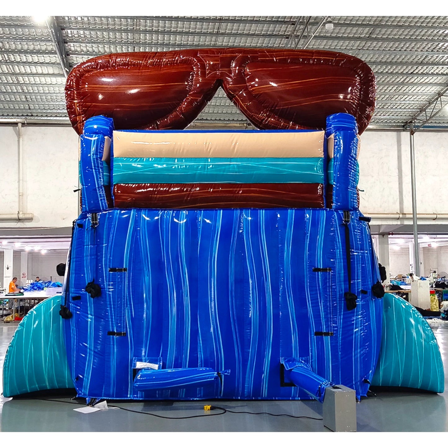 15ft South Beach Dual Lane Center Climb Inflatable Water Slide - BounceWave Inflatable Sales