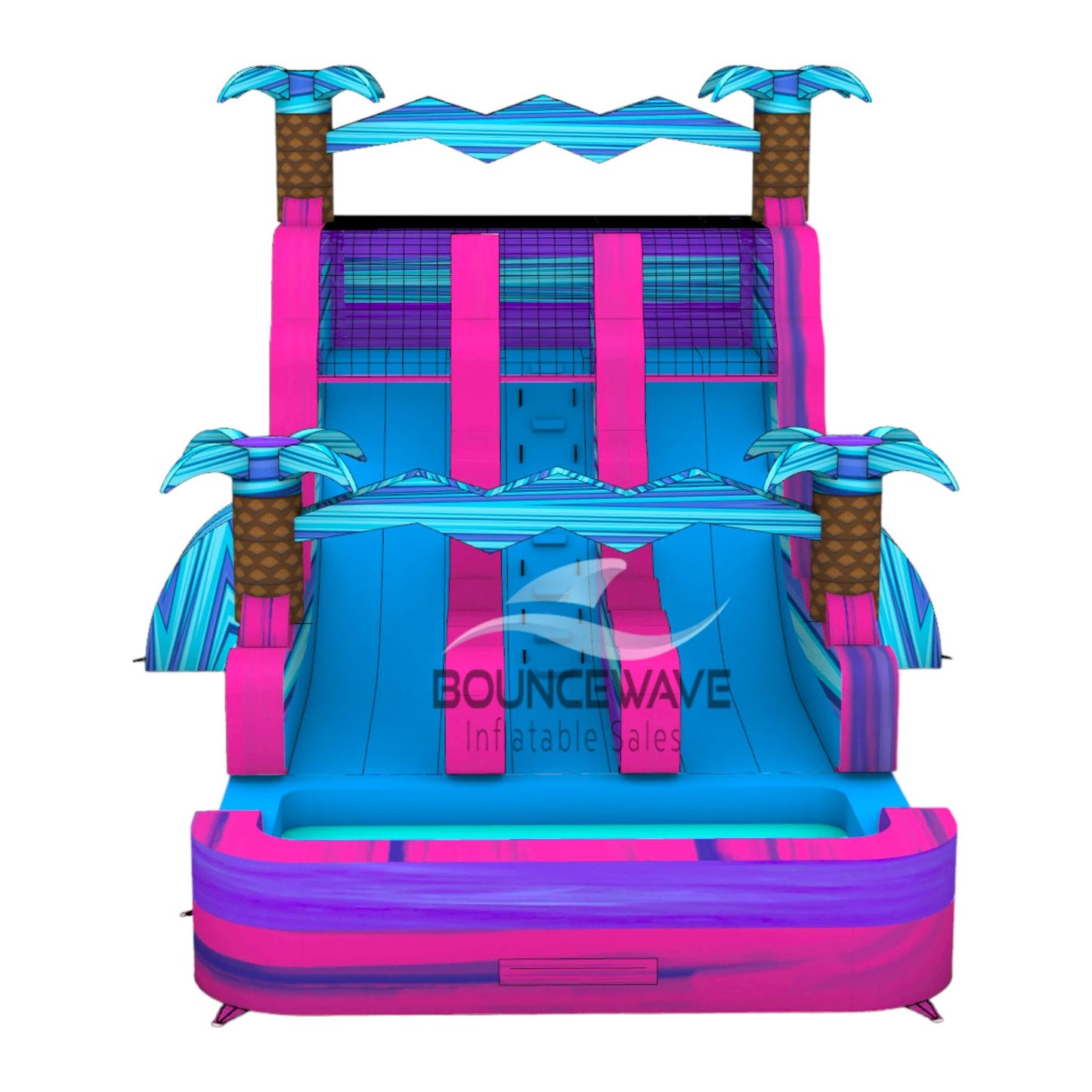 15ft Supernova Splash Dual Lane Center Climb Inflatable Water Slide - BounceWave Inflatable Sales