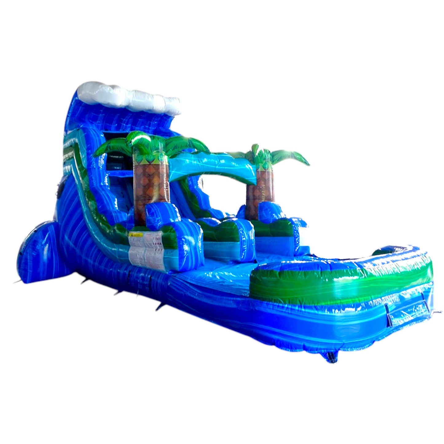 15ft Trop Wave Commercial Single Lane Inflatable Water Slide - BounceWave Inflatable Sales