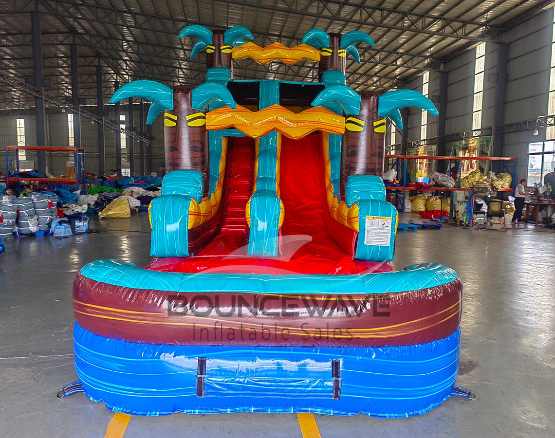 15ft Tropic Shock Commercial Single Lane Inflatable Water Slide - BounceWave Inflatable Sales