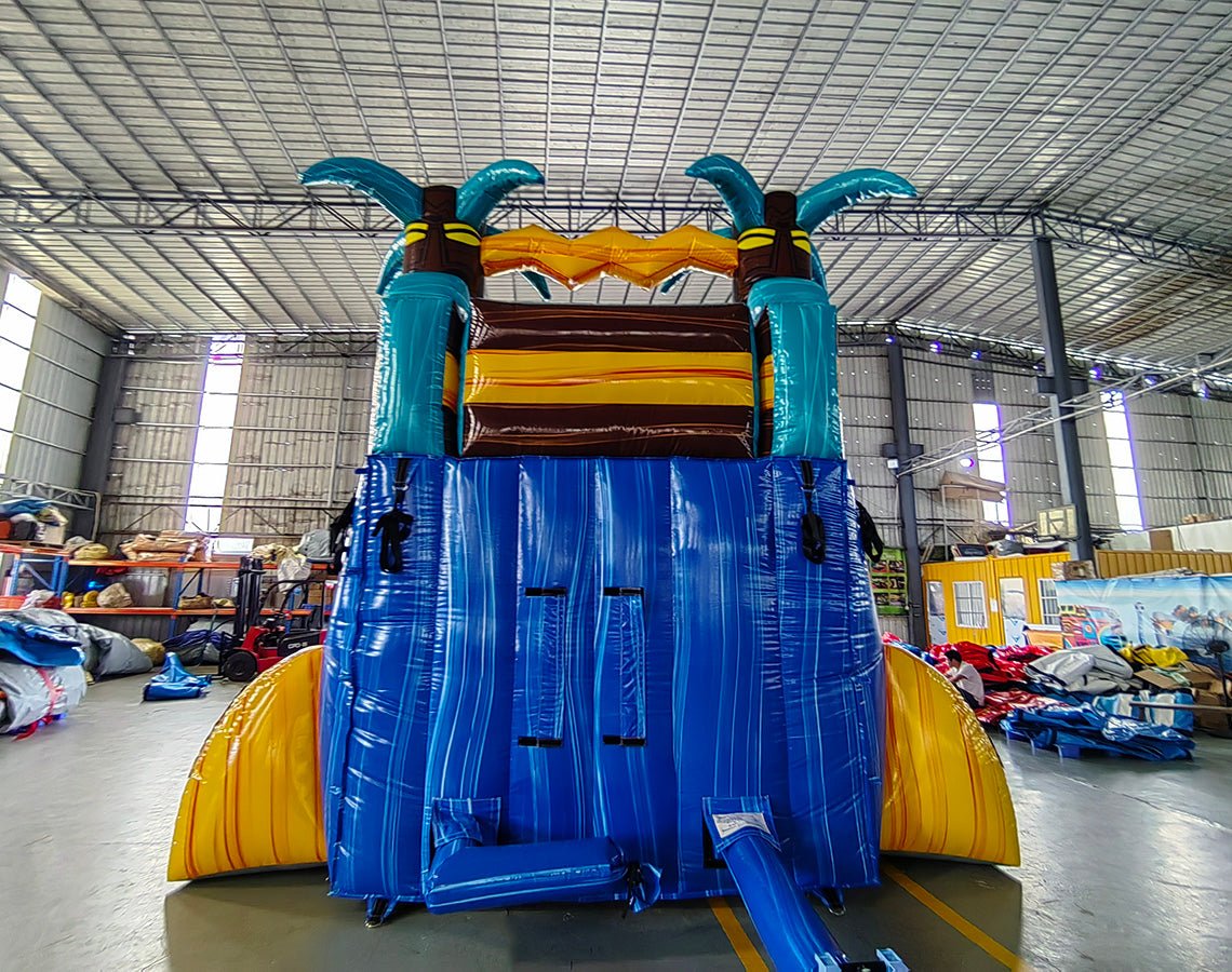 15ft Tropic Shock Commercial Single Lane Inflatable Water Slide - BounceWave Inflatable Sales