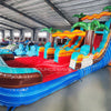 15ft Tropic Shock Dual Lane Center Climb Inflatable Water Slide - BounceWave Inflatable Sales