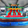 15ft Tropic Shock Dual Lane Center Climb Inflatable Water Slide - BounceWave Inflatable Sales