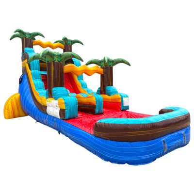 15ft Tropic Shock Single Lane Inflatable Water Slide - Marble Palms - BounceWave Inflatable Sales