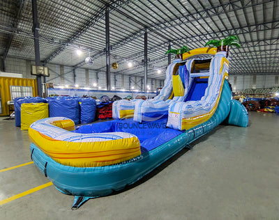 15ft Surf's Up Commercial Single Lane Inflatable Water Slide