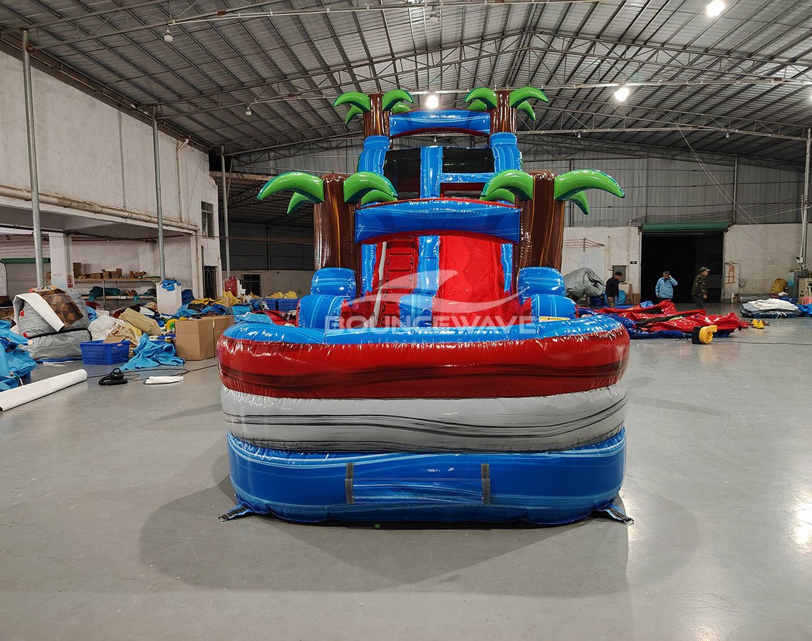 17ft Baja Splash Slim Single Lane Inflatable Water Slide - BounceWave Inflatable Sales