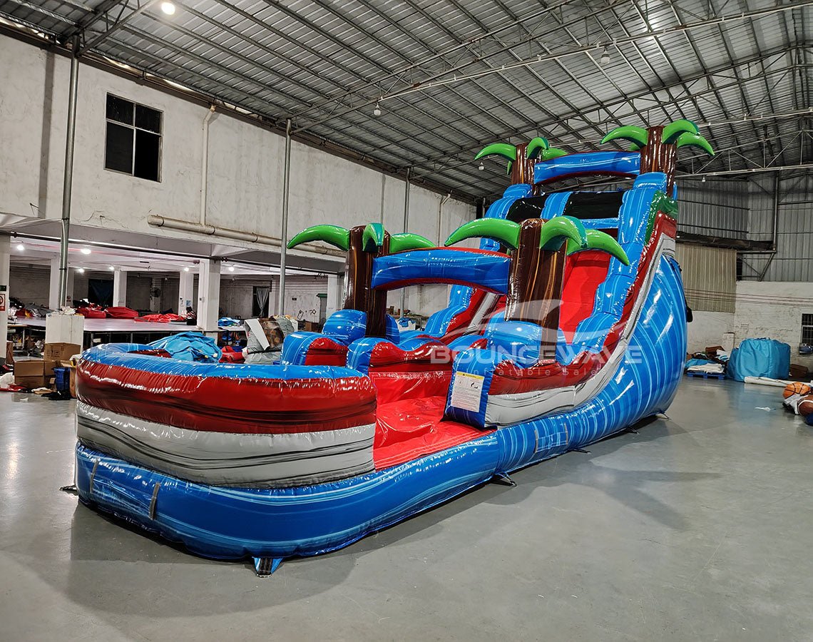 17ft Baja Splash Slim Single Lane Inflatable Water Slide - BounceWave Inflatable Sales