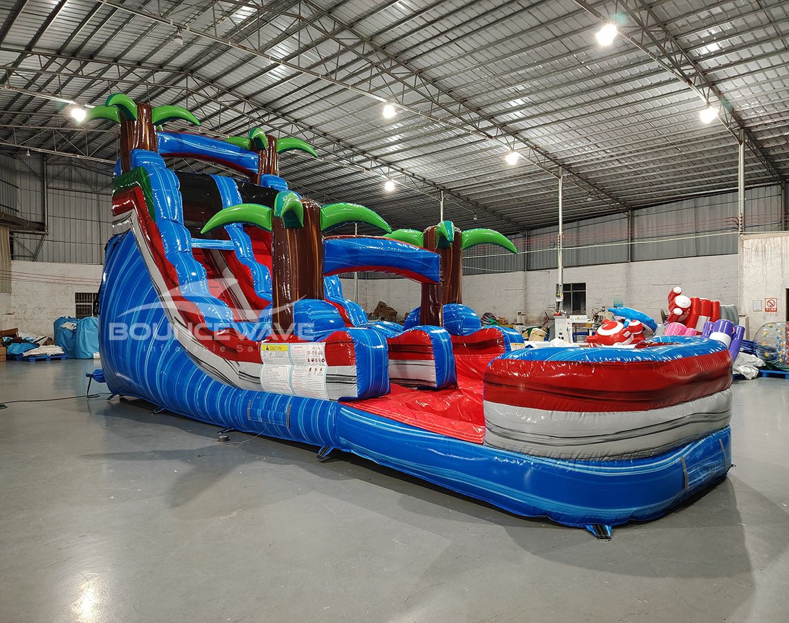 17ft Baja Splash Slim Single Lane Inflatable Water Slide - BounceWave Inflatable Sales