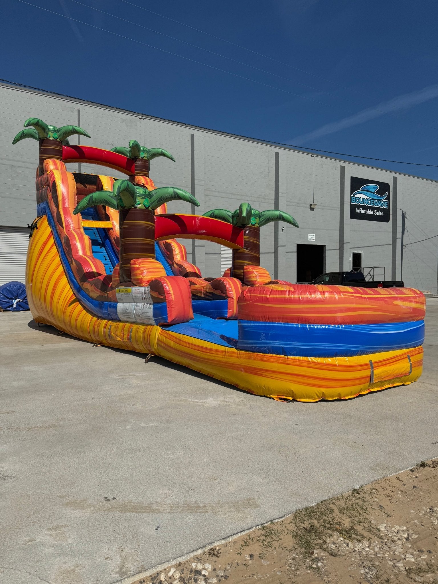 17ft Fiesta Fire Slim Single Lane Inflatable Water Slide - BounceWave Inflatable Sales