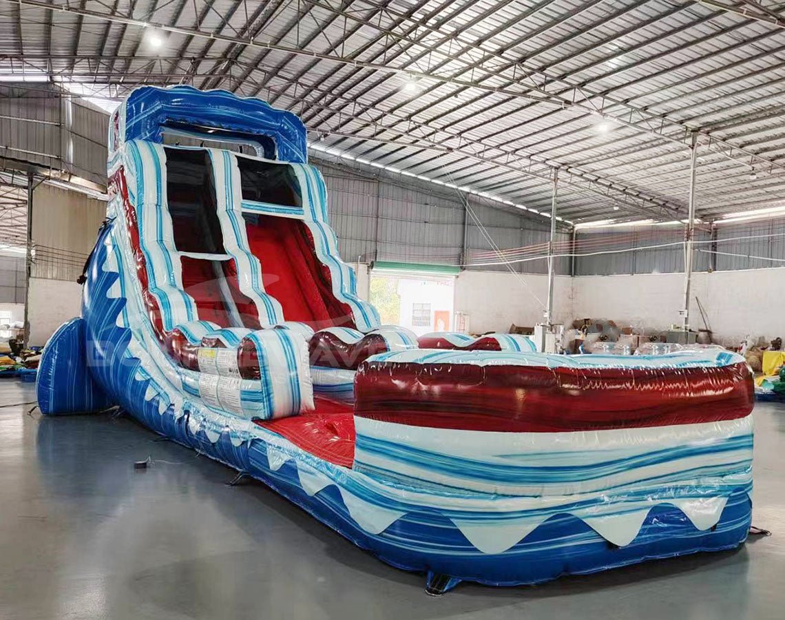 17ft Star Spangled Splash Slim Single Lane Inflatable Water Slide - BounceWave Inflatable Sales