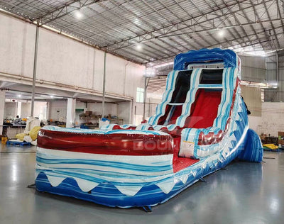 17ft Star Spangled Splash Slim Single Lane Inflatable Water Slide - BounceWave Inflatable Sales