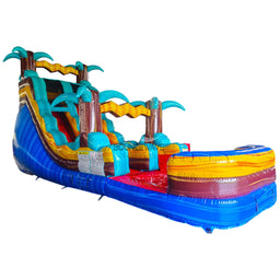 17ft Tropic Shock Slim Single Lane Inflatable Water Slide - BounceWave Inflatable Sales