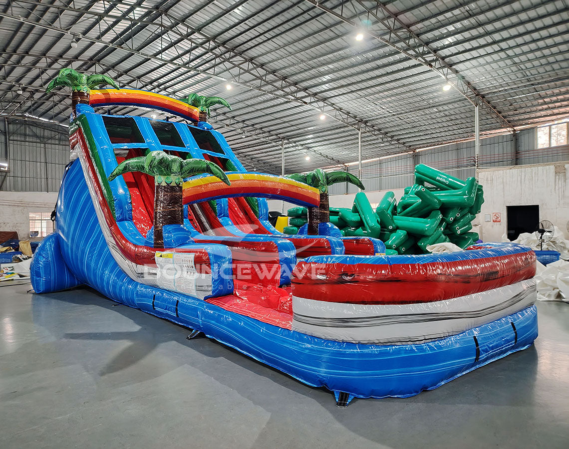 18ft Baja Splash Dual Lane Center Climb Inflatable Water Slide