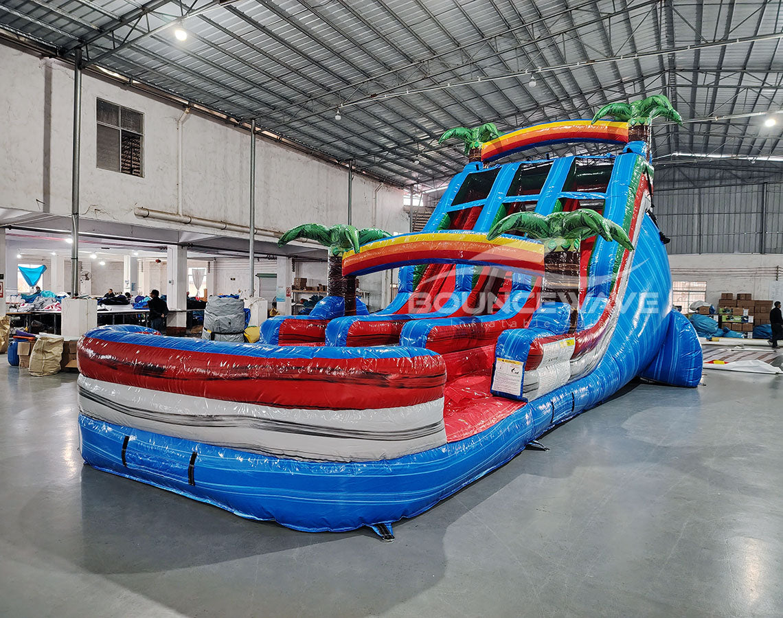 18ft Baja Splash Dual Lane Center Climb Inflatable Water Slide