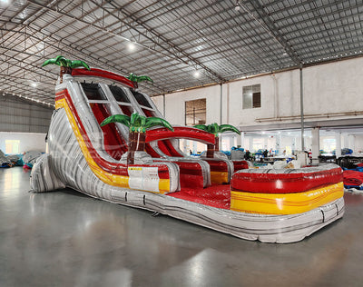 18ft Fire Island Dual Lane Center Climb Inflatable Water Slide