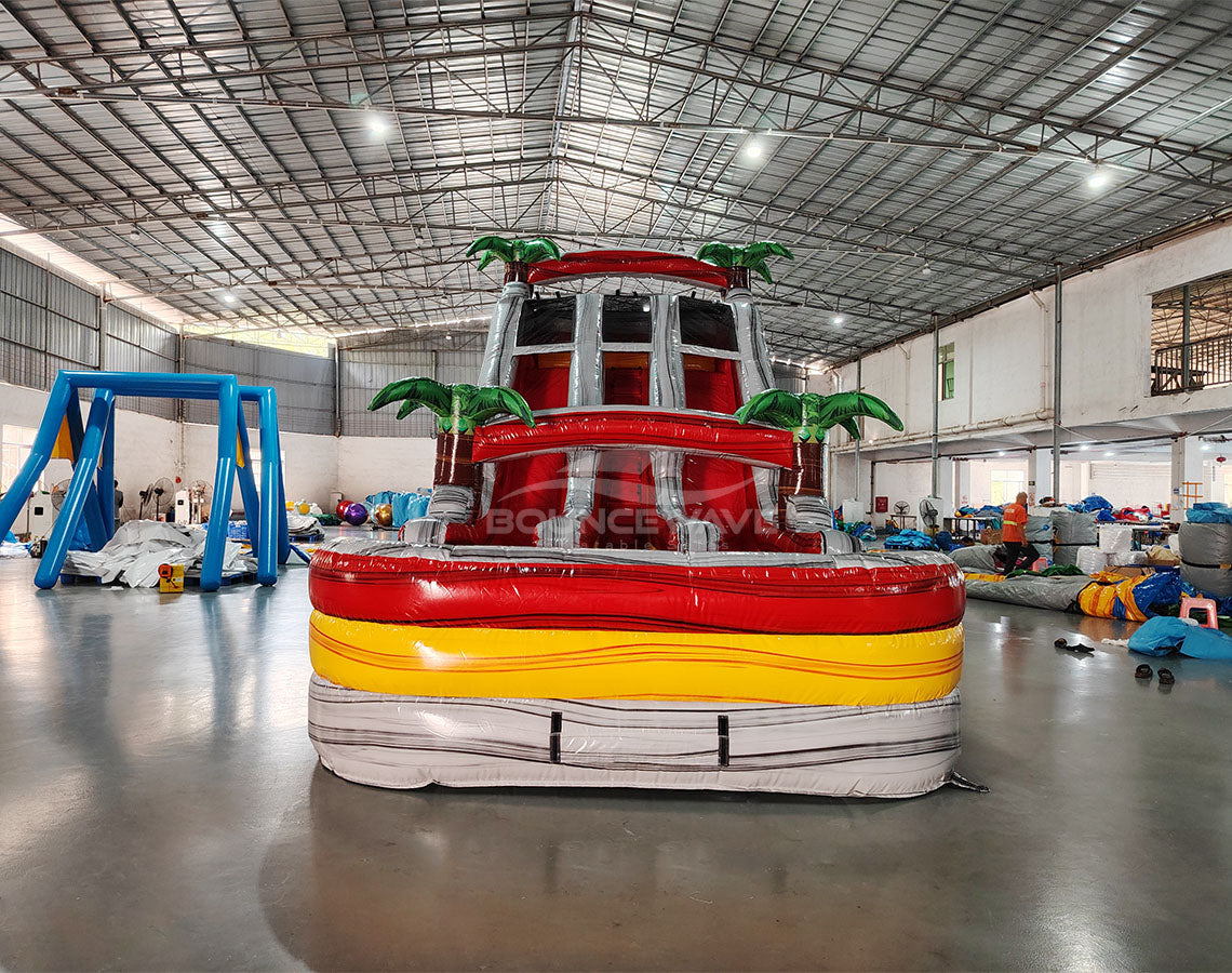 18ft Fire Island Dual Lane Center Climb Inflatable Water Slide