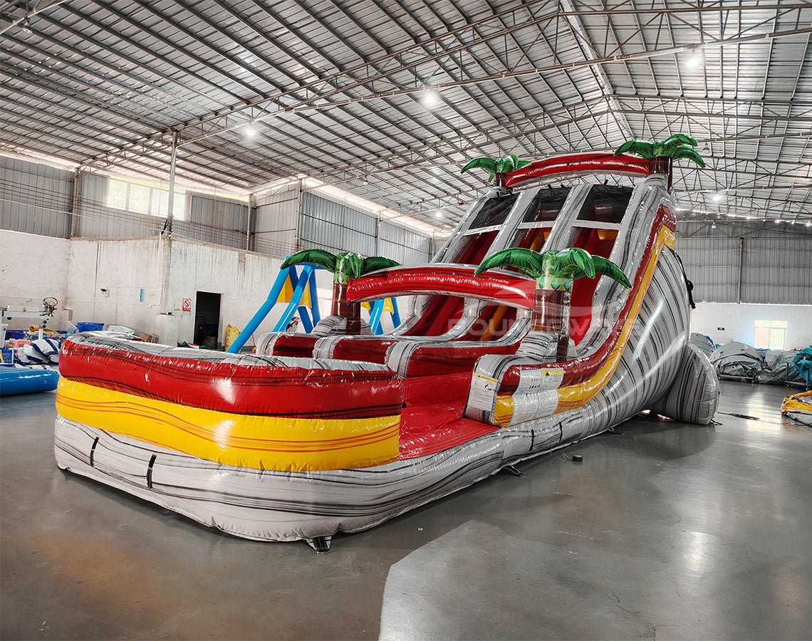 18ft Fire Island Dual Lane Center Climb Inflatable Water Slide