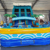 18ft Akua Falls Dual Lane Center Climb Inflatable Water Slide - BounceWave Inflatable Sales