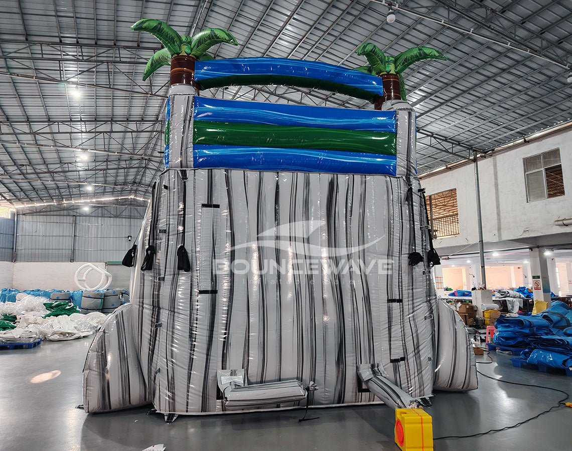 18ft Aloha Splash Dual Lane Center Climb Inflatable Water Slide - BounceWave Inflatable Sales