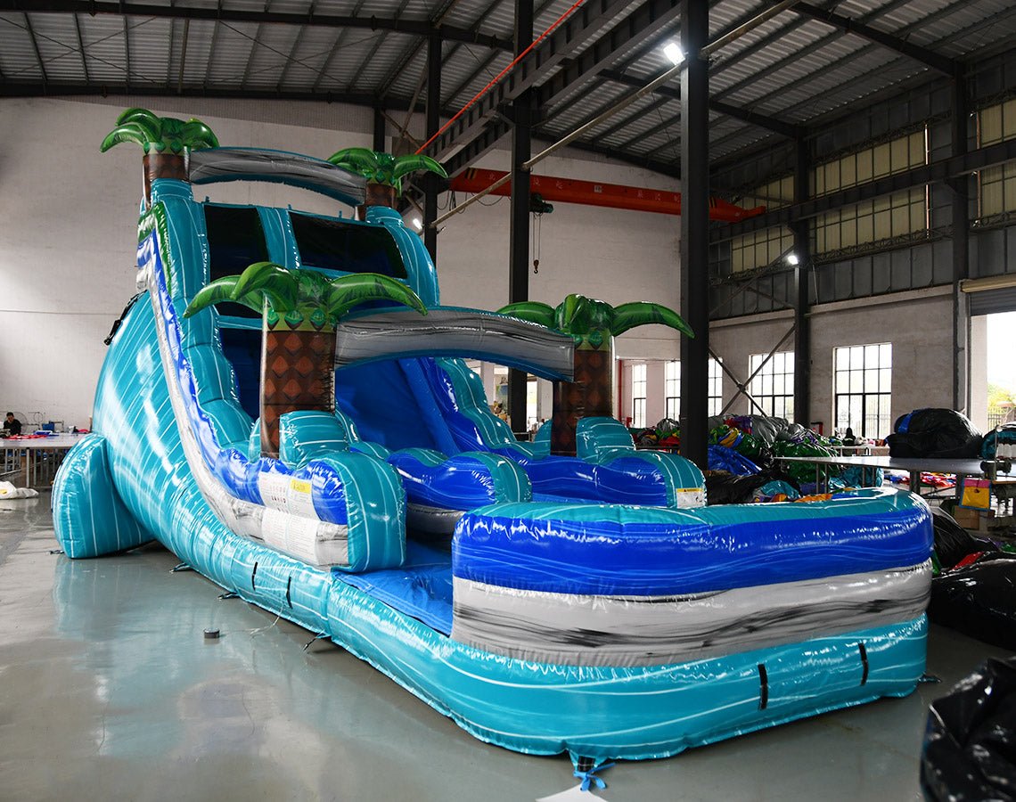 18ft Bahama Blast Commercial Single Lane Inflatable Water Slide - BounceWave Inflatable Sales