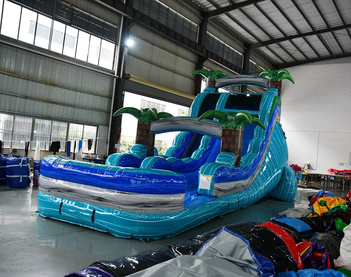 18ft Bahama Blast Commercial Single Lane Inflatable Water Slide - BounceWave Inflatable Sales