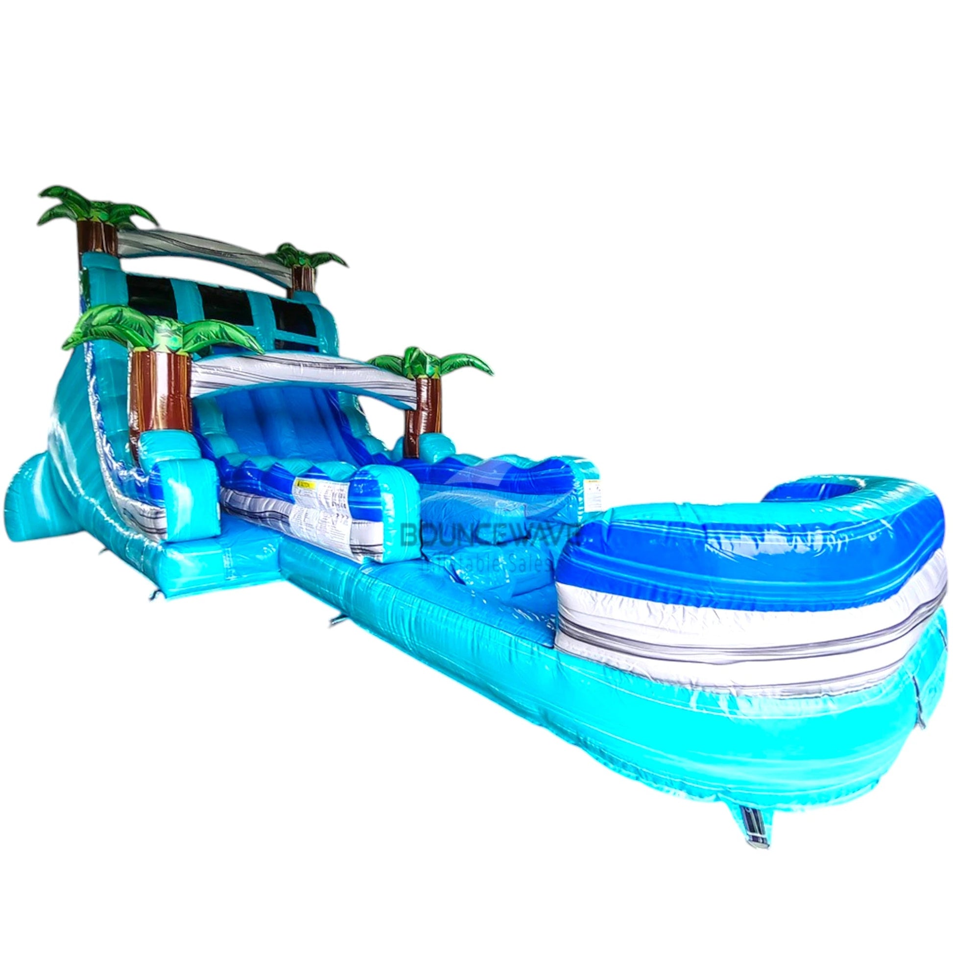 18ft Bahama Blast Hybrid Dual Lane Inflatable Water Slide - BounceWave Inflatable Sales