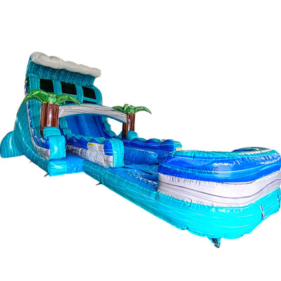 18ft Bahama Wave Hybrid Dual Lane Inflatable Water Slide - BounceWave Inflatable Sales