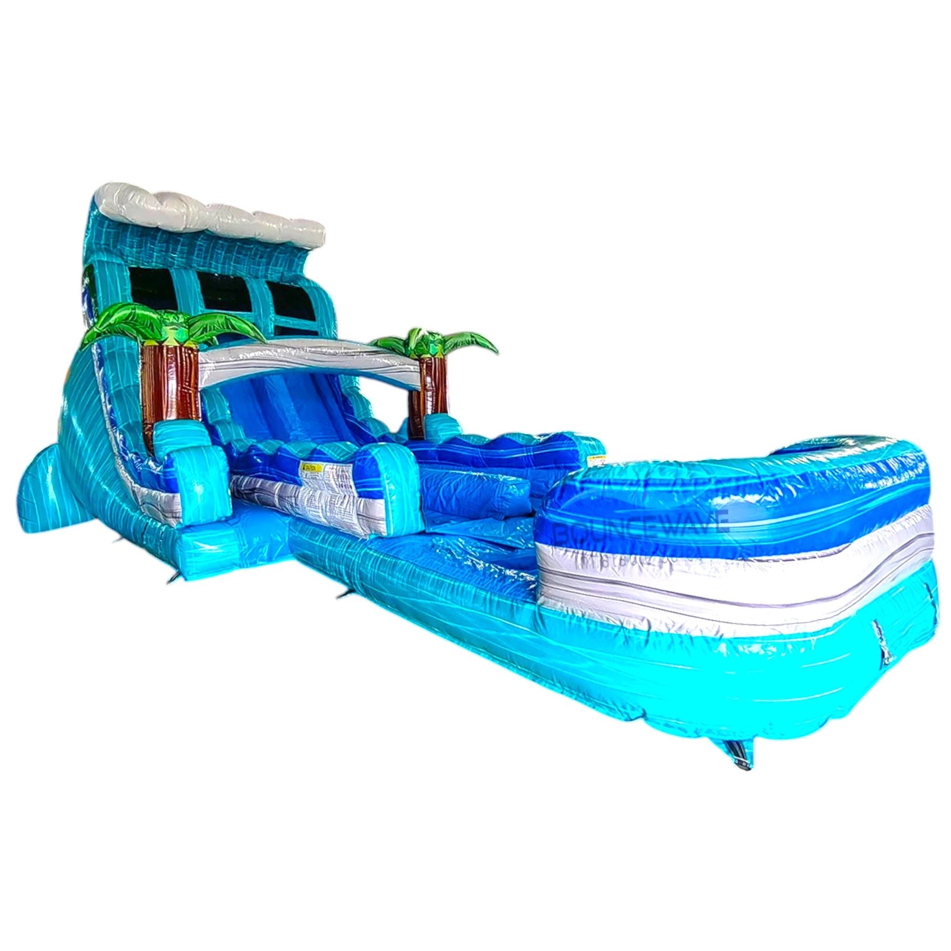 18ft Bahama Wave Hybrid Dual Lane Inflatable Water Slide - BounceWave Inflatable Sales