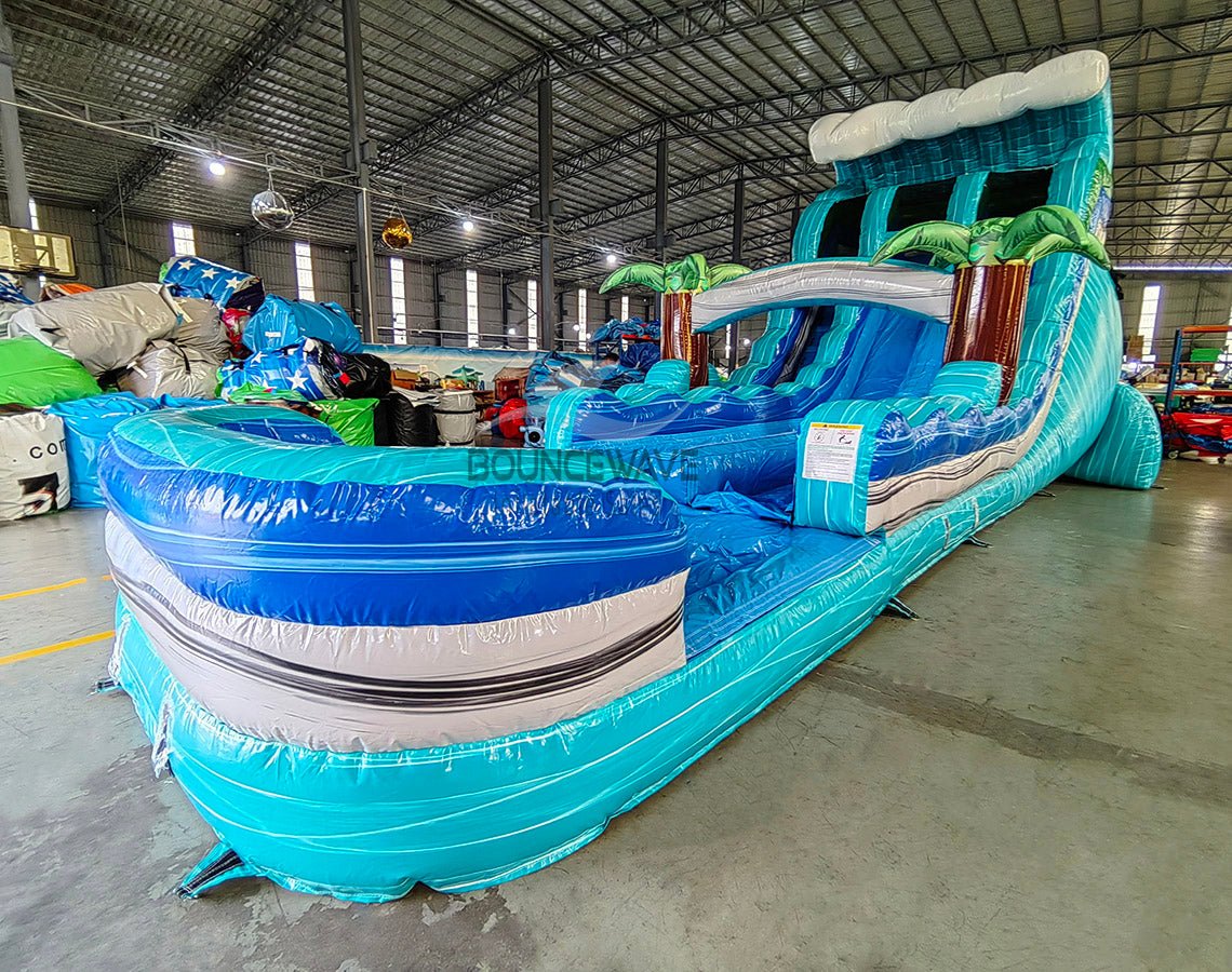 18ft Bahama Wave Hybrid Dual Lane Inflatable Water Slide - BounceWave Inflatable Sales