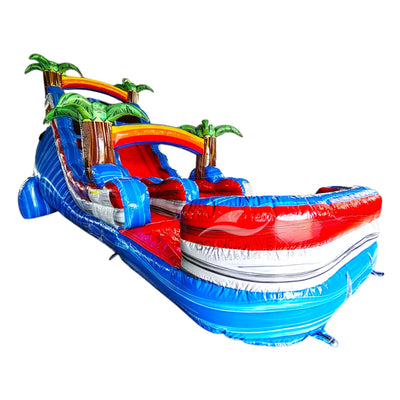 18ft Baja Splash Commercial Single Lane Inflatable Water Slide - BounceWave Inflatable Sales