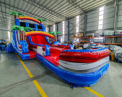 18ft Baja Splash Hybrid Dual Lane Inflatable Water Slide - BounceWave Inflatable Sales