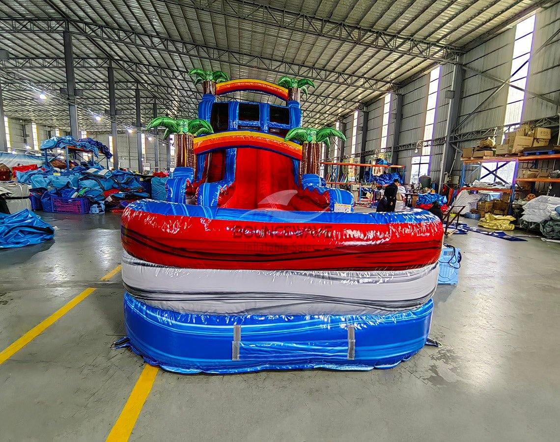 18ft Baja Splash Hybrid Dual Lane Inflatable Water Slide - BounceWave Inflatable Sales